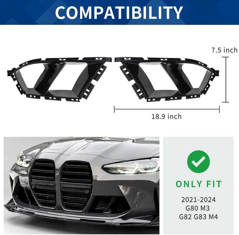XPHAZZ Front Bumper Air Duct Compatible with 2021-2025 M3 M4 model Splitter MP-Style ABS (G80 G82 G83, Gloss-Black) - Image 2